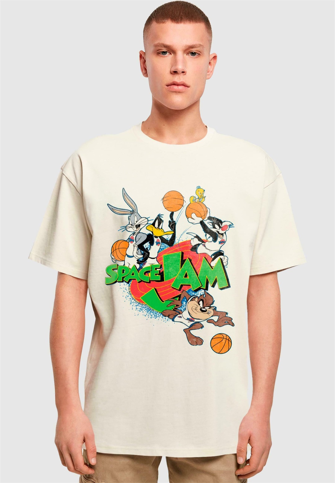 Merchcode SPACE JAM TEAM - T-Shirt print - sand