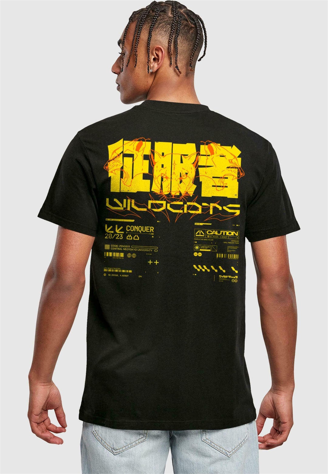 Merchcode NEOMACHI - YASEI TEE - T-Shirt print - black/schwarz