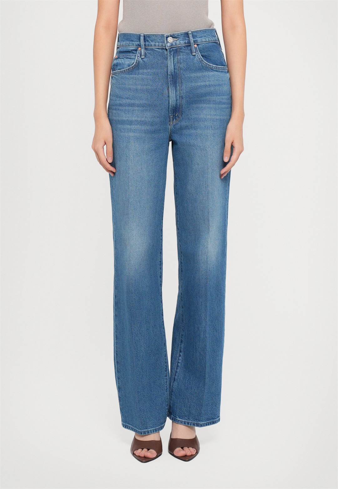Mother HI WAISTED TUNNEL VISION SNEAK SUPERIOR - Jeans Straight Leg - blue denim