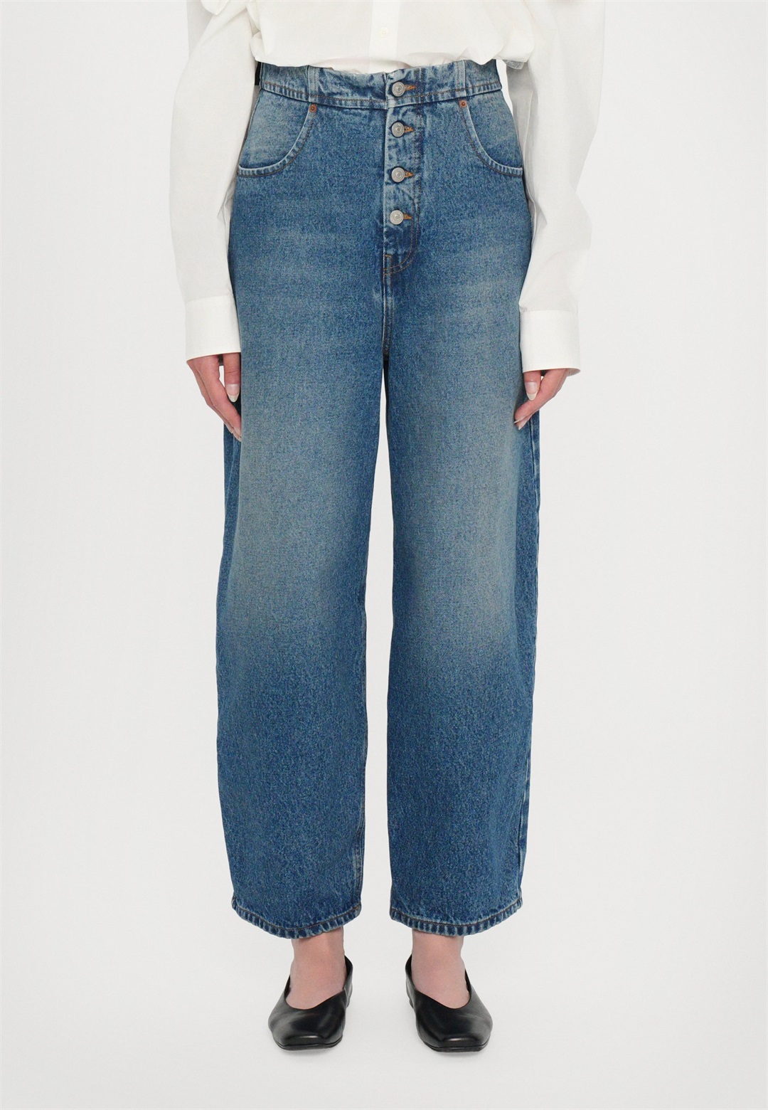 MM6 Maison Margiela PANTS POCKETS - Wide Leg - light blue/hellblau