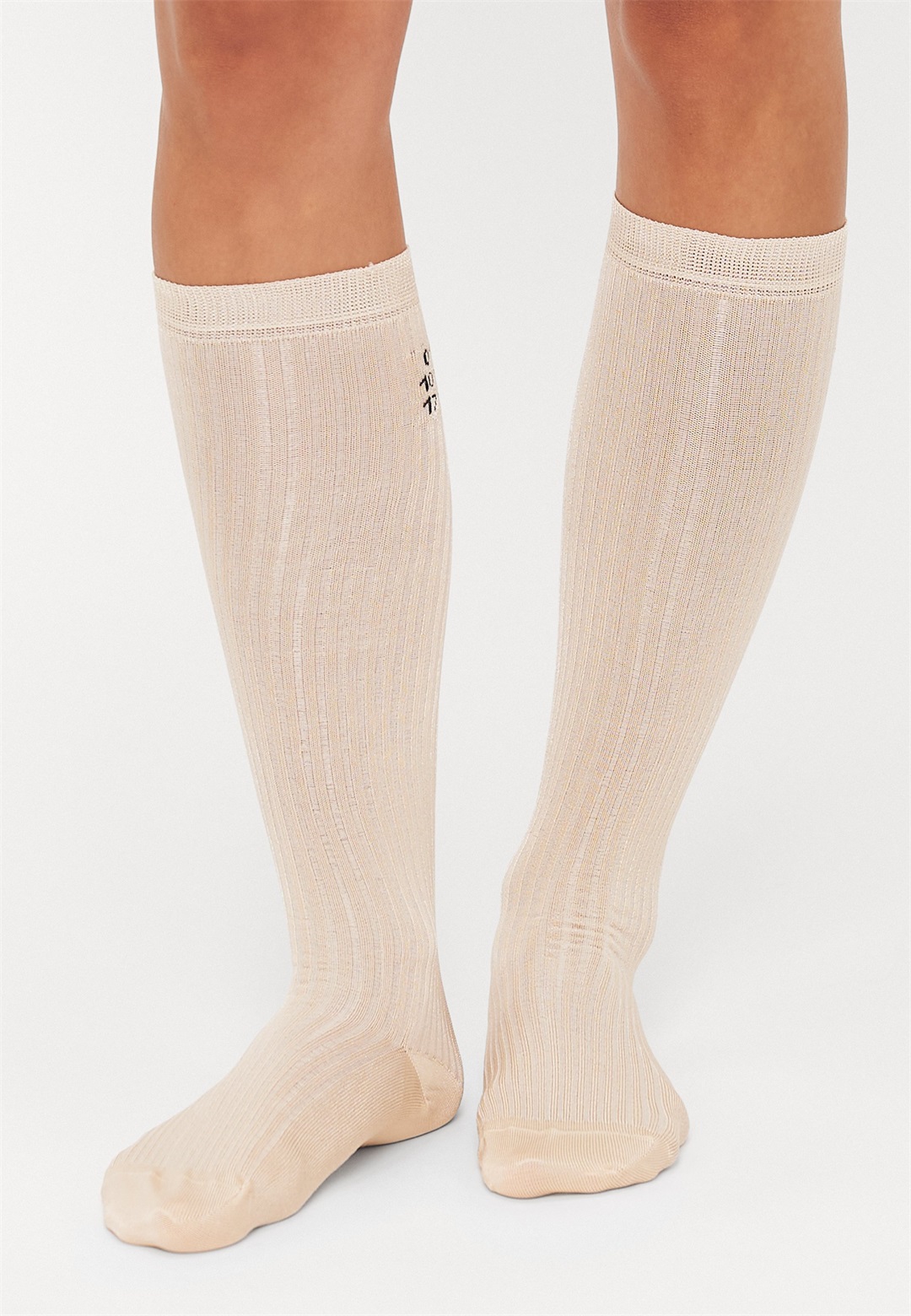 MM6 Maison Margiela BOOTLEG - Kniestrümpfe - vellum/weiß