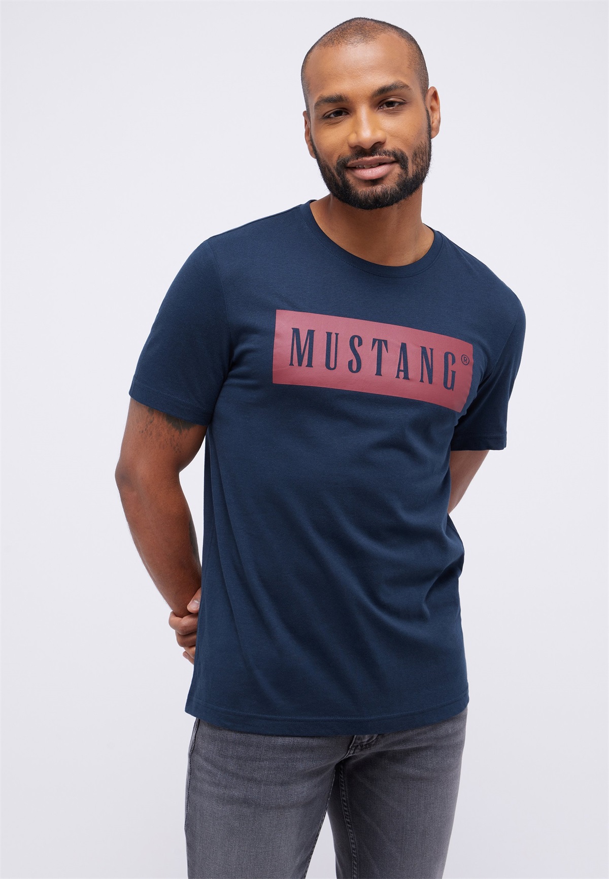 Mustang T-Shirt print - blau