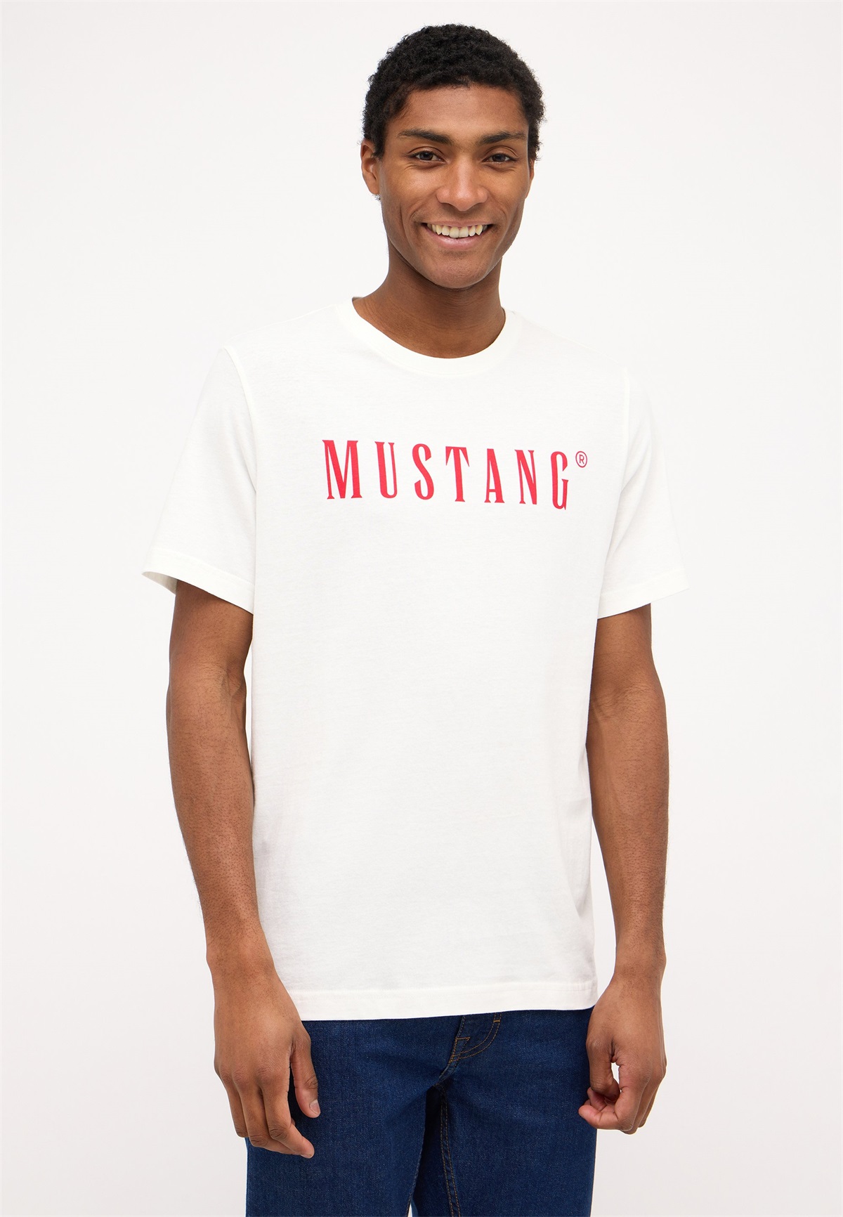 Mustang T-Shirt print - weiß/offwhite