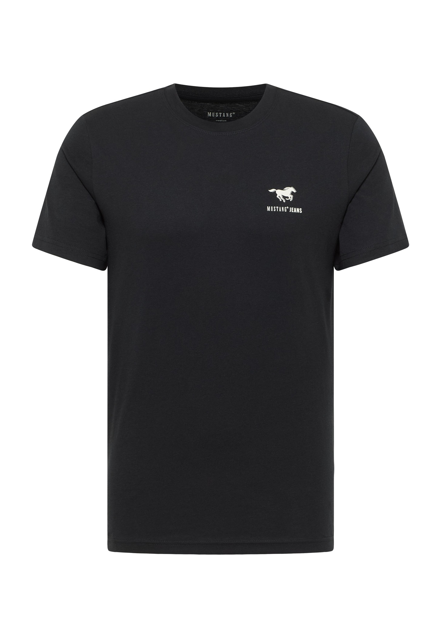 Mustang T-Shirt basic - schwarz/anthrazit