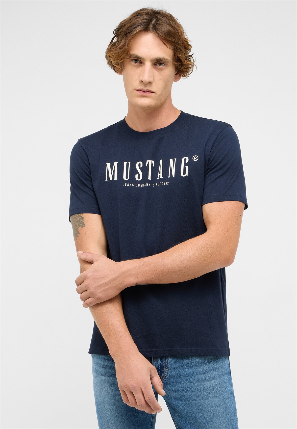 Mustang T-Shirt print - blau