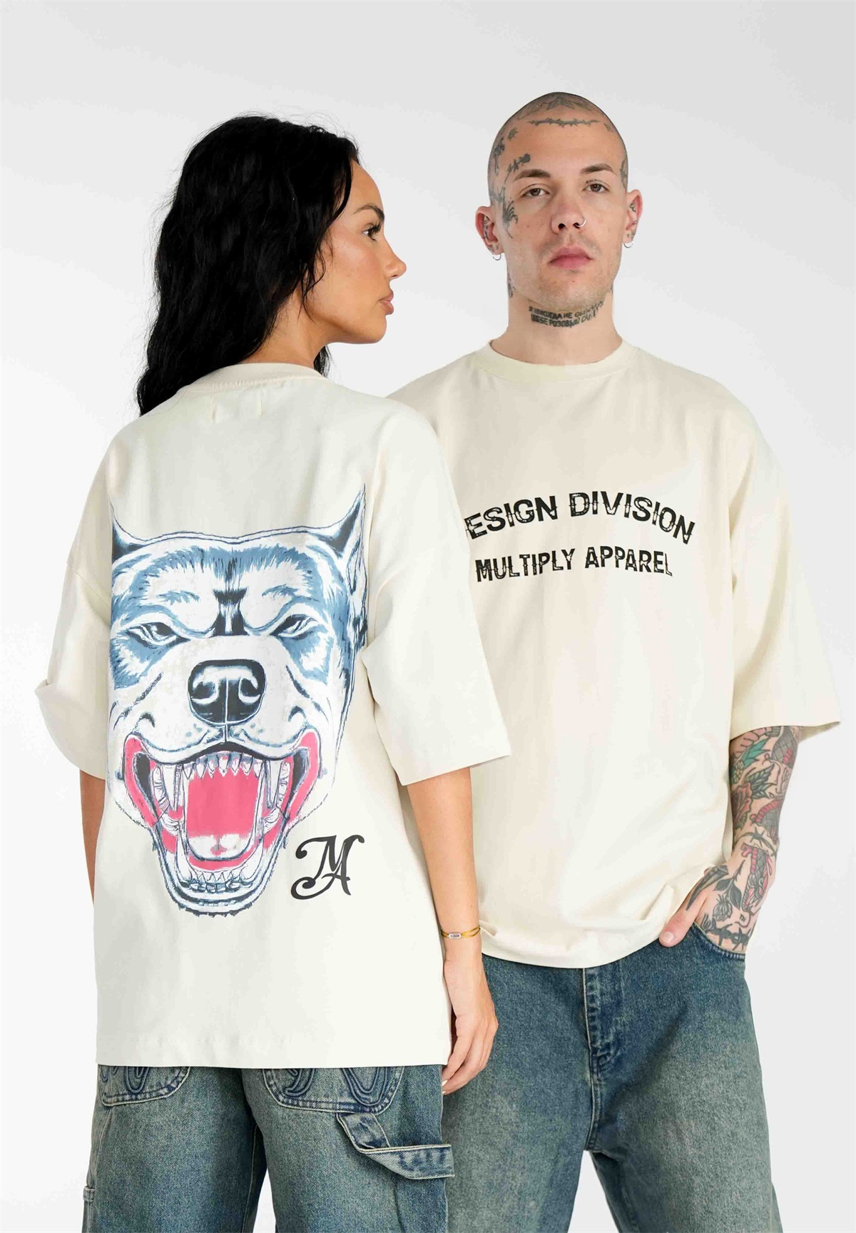 Multiply Apparel OVERSIZE BULLDOG - T-Shirt print - pistachio shell/beige