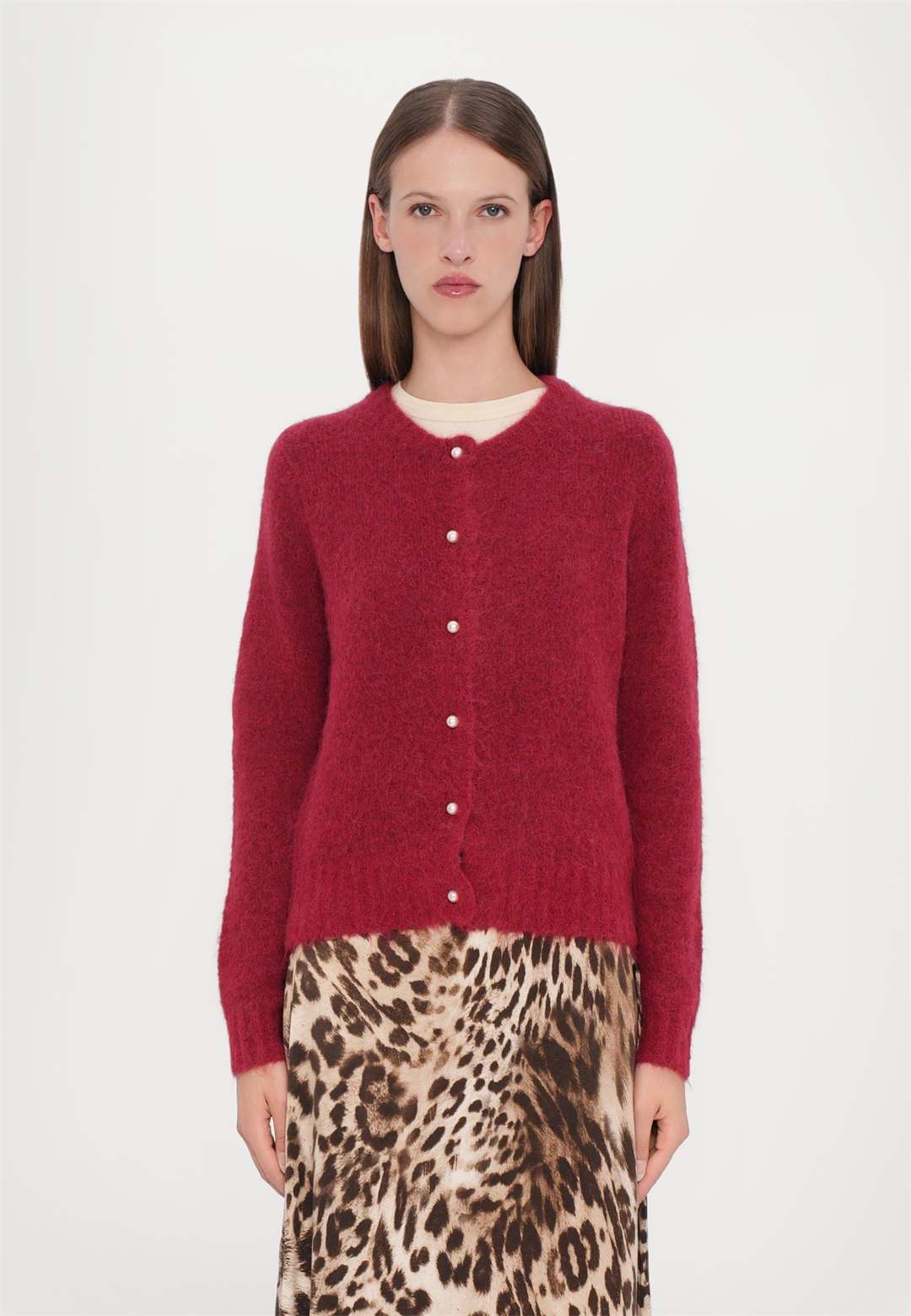 MUNTHE POVILLA - Strickjacke - bordeaux/rot