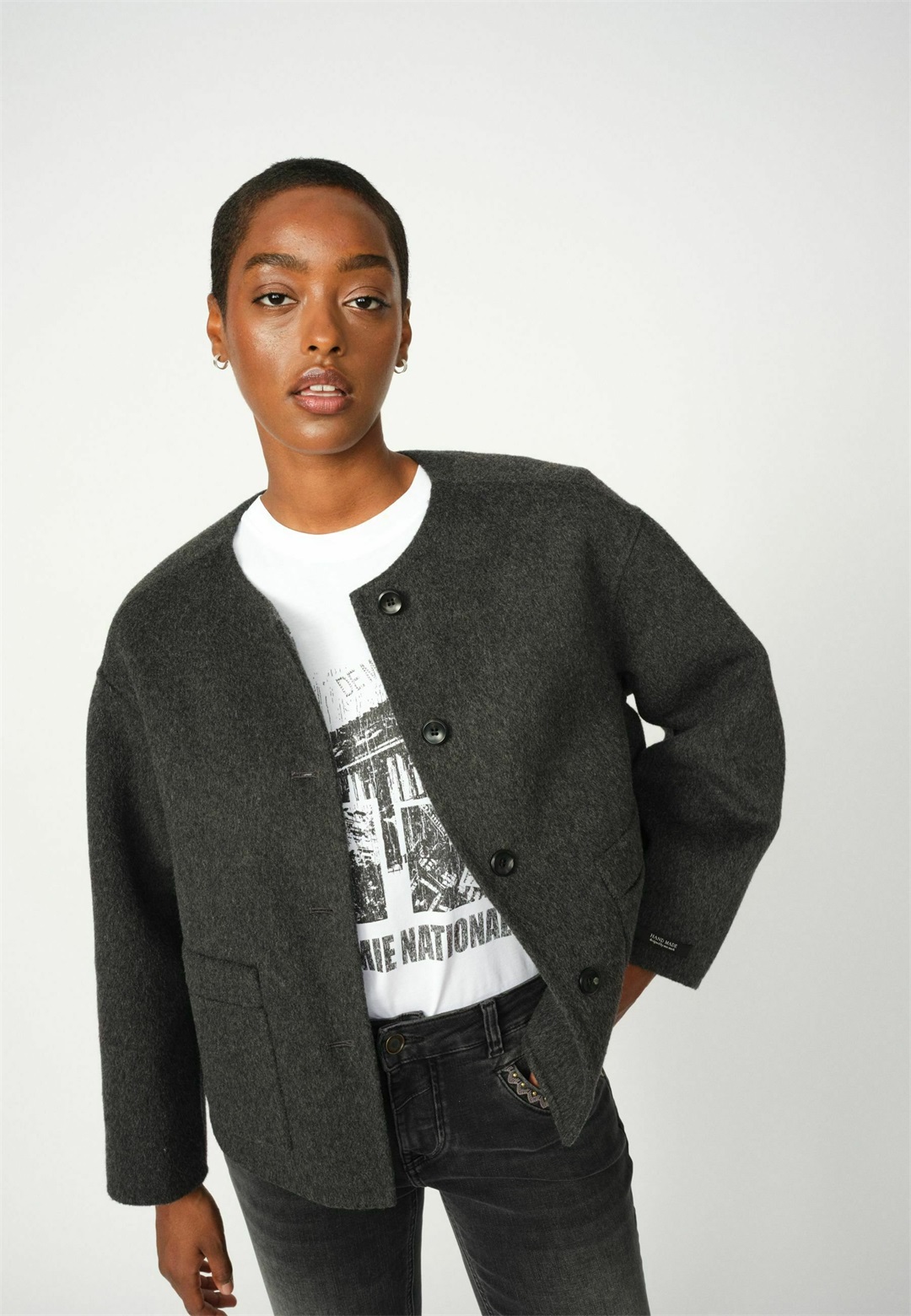 Mos Mosh MMMARIA LOISA WOOL JACKET - Strickjacke - phantom/grau