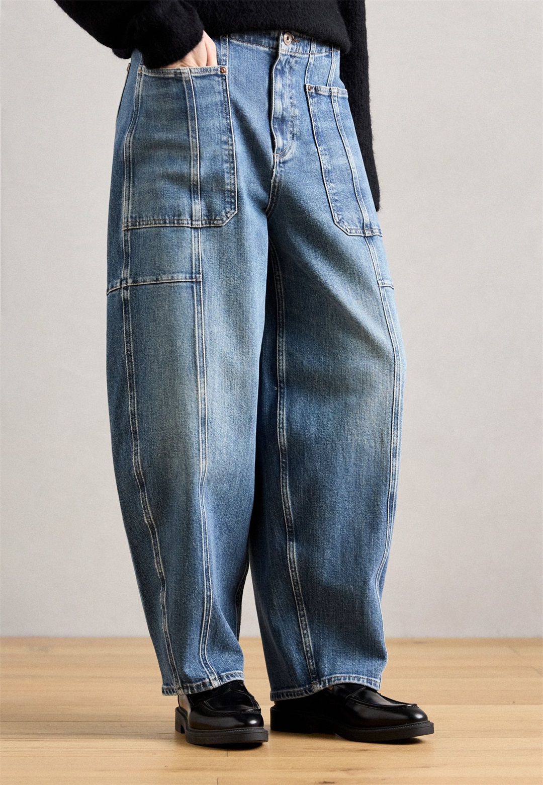 Mos Mosh GALLEON - Baggy Jeans - vintage blue/blau