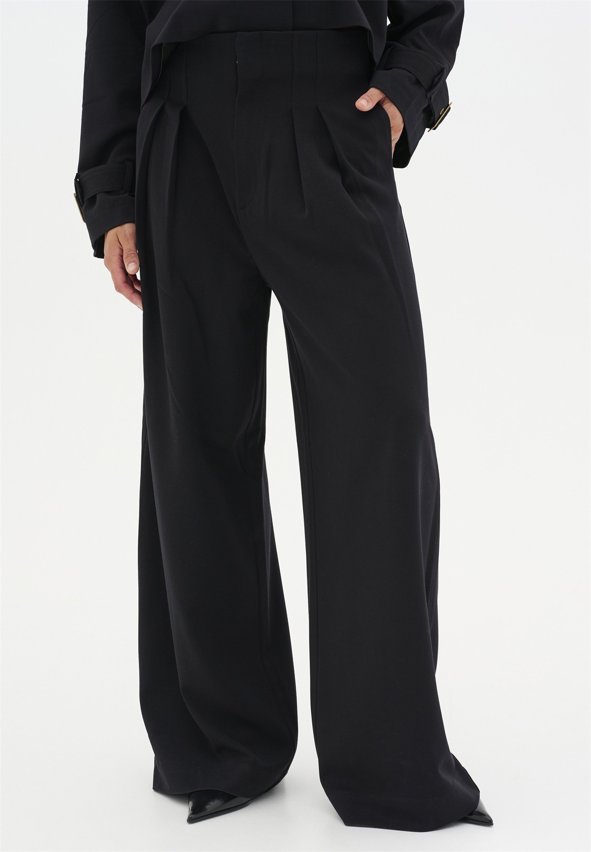 My Essential Wardrobe SILLE HIGH - Stoffhose - black/schwarz