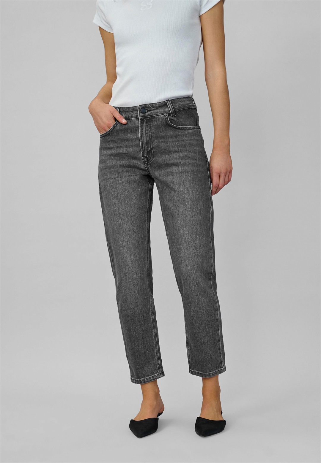 My Essential Wardrobe THE MOMMY - Mom Jeans - dark grey retro wash/grau