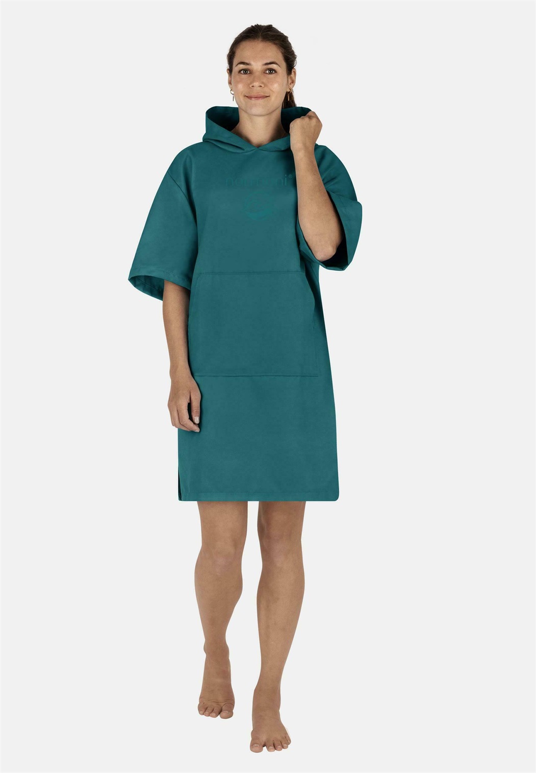 Normani PONCHO - Bademantel - petrol