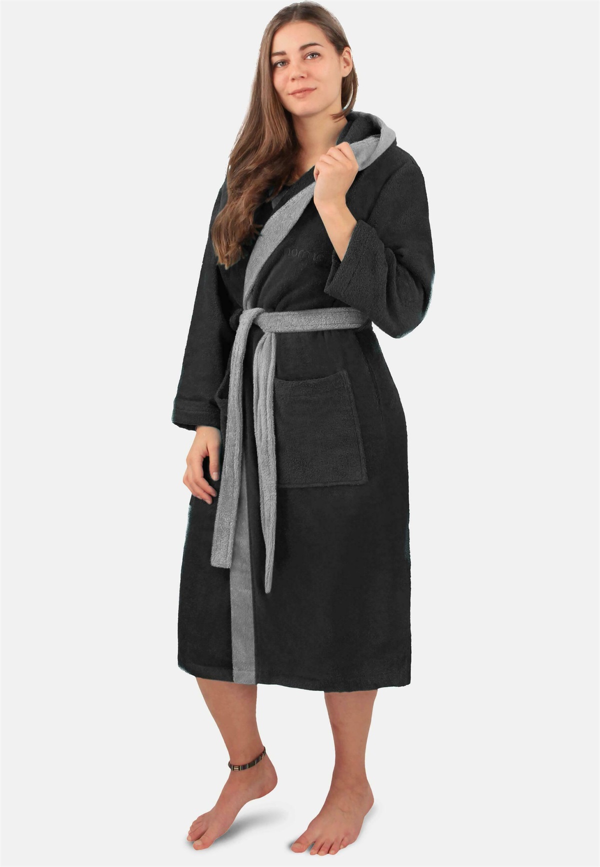 Normani WELLNESS - Bademantel - schwarz grau/schwarz