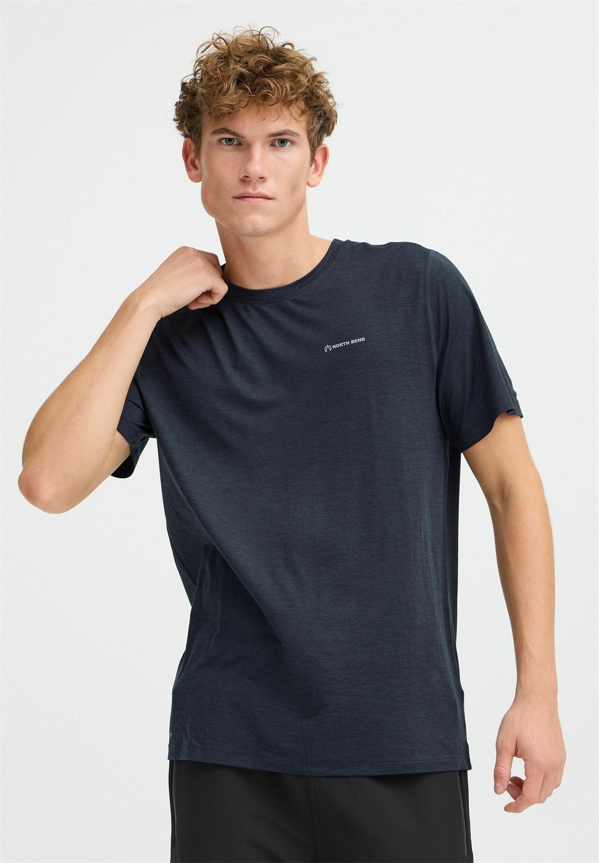 North Bend NBADRIAN M - T-Shirt basic - moonless night/grau