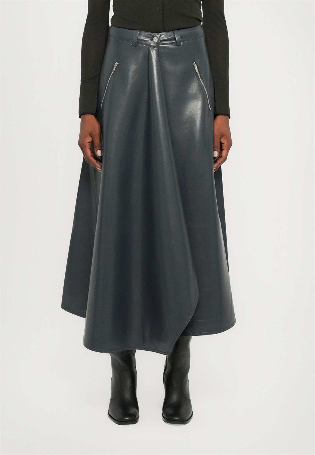 Nanushka NEITH SKIRTS - A-Linien-Rock - steel blue/petrol