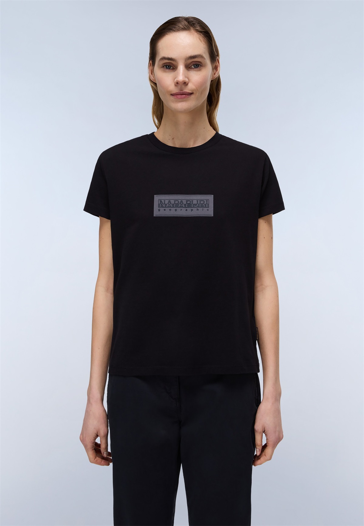 Napapijri BOX LOGO - T-Shirt print - black/schwarz