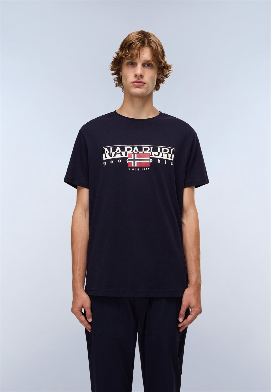 Napapijri S-AYLMER - T-Shirt print - blu marine/dunkelblau