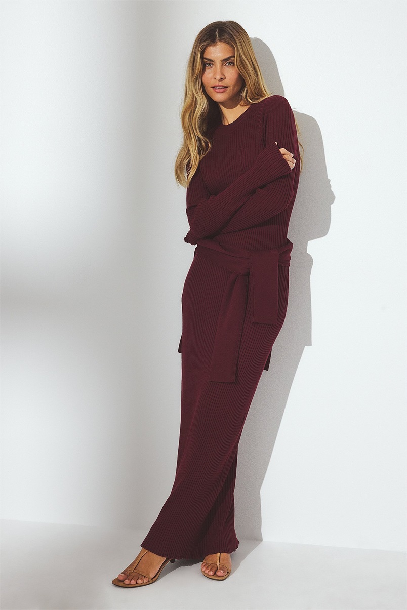 NA-KD Maxikleid - burgundy/bordeaux