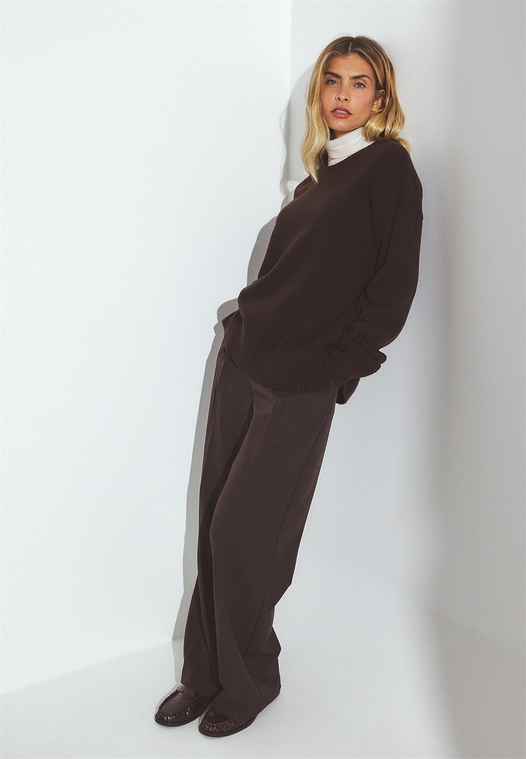 NA-KD SEAM DETAIL - Strickpullover - brown/braun