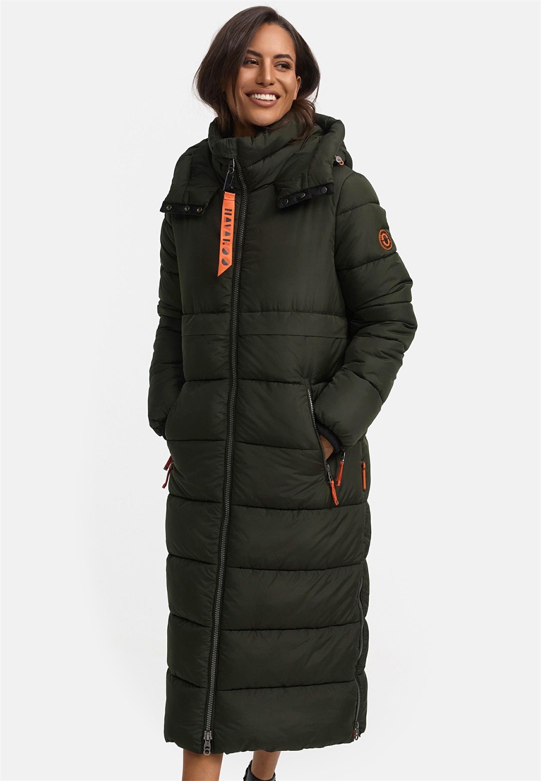 Navahoo KRISTALLBLUME - Wintermantel - dark olive/dunkelgrün