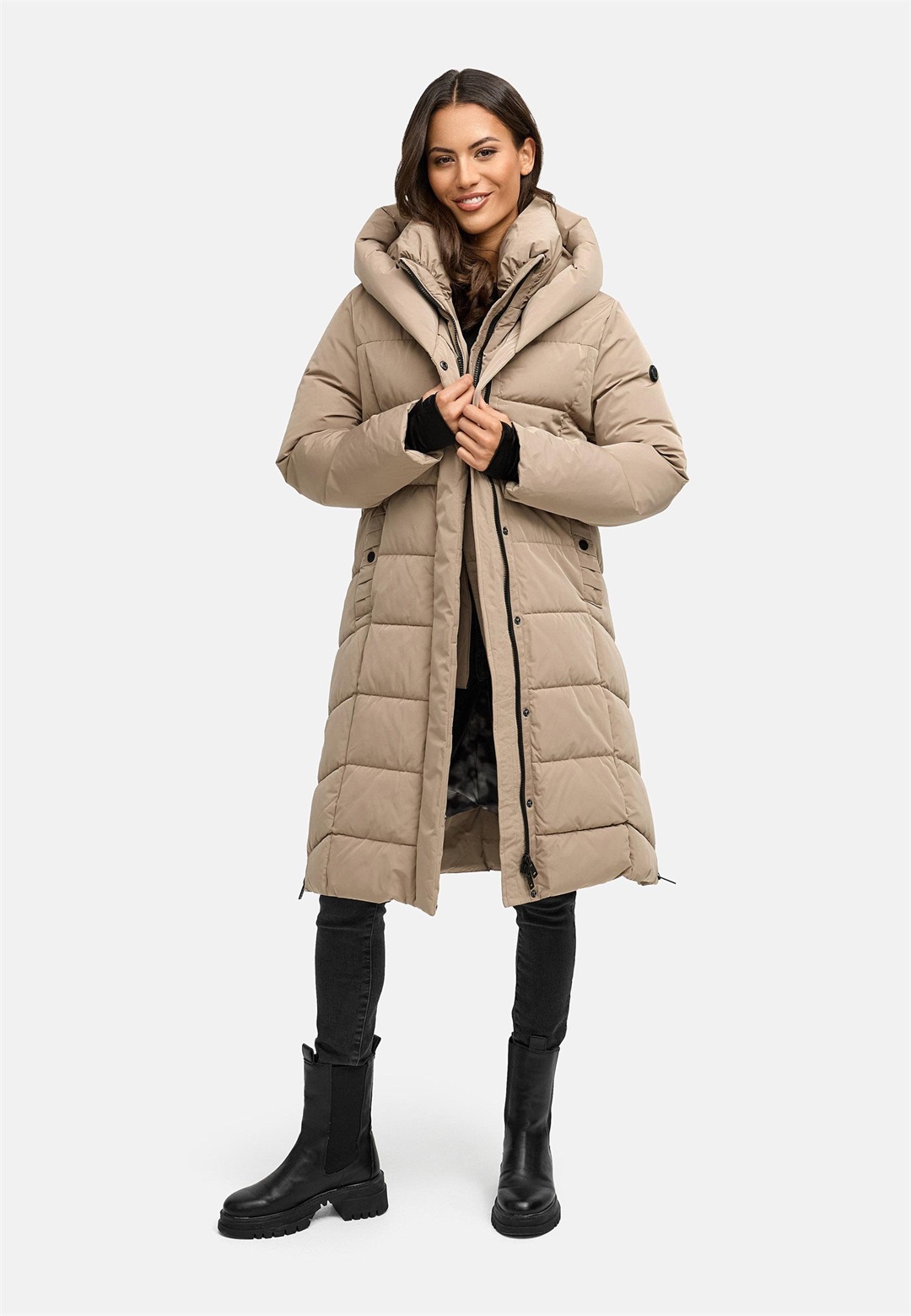 Navahoo STEPP LAUBZAUBER - Wintermantel - taupe grey/taupe