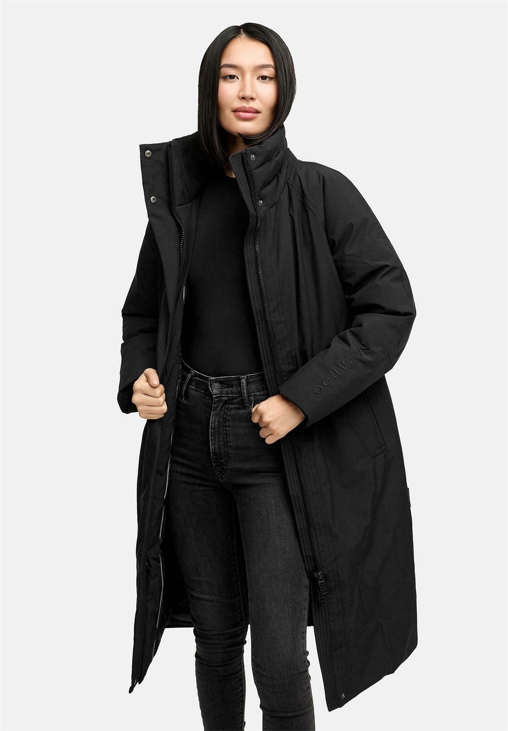 Navahoo Wintermantel - black/schwarz