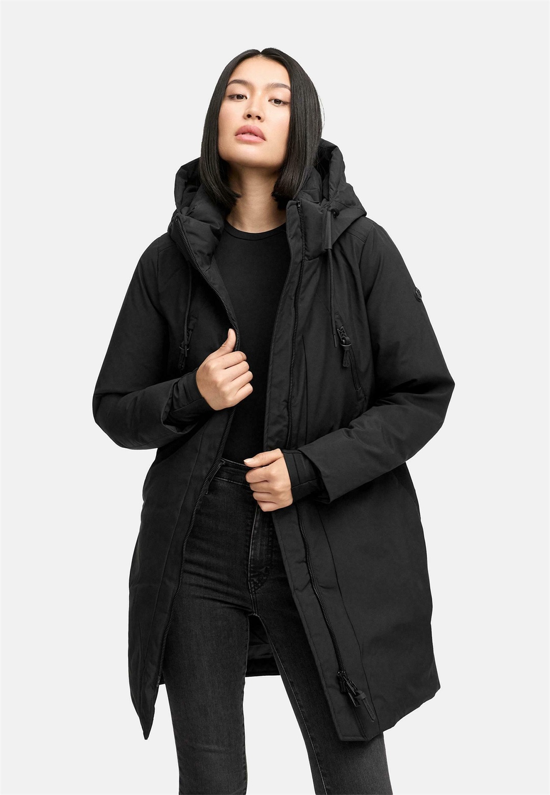 Navahoo WINTERZART - Wintermantel - black/schwarz