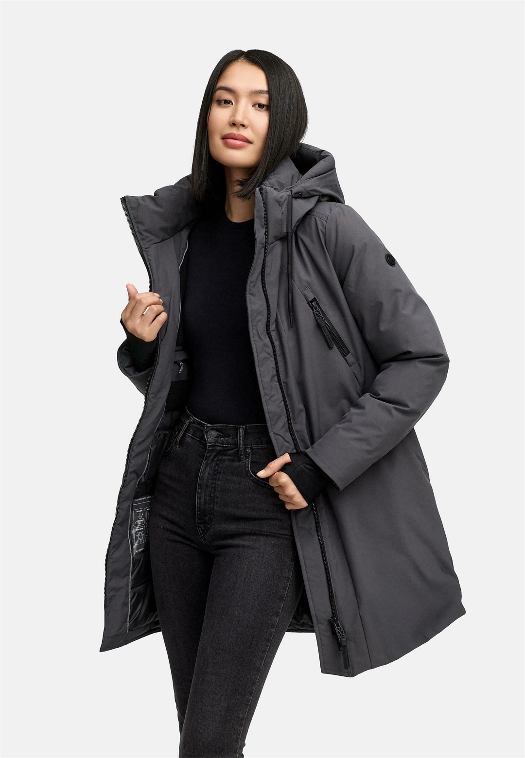 Navahoo WINTERZART - Wintermantel - dark grey/anthrazit