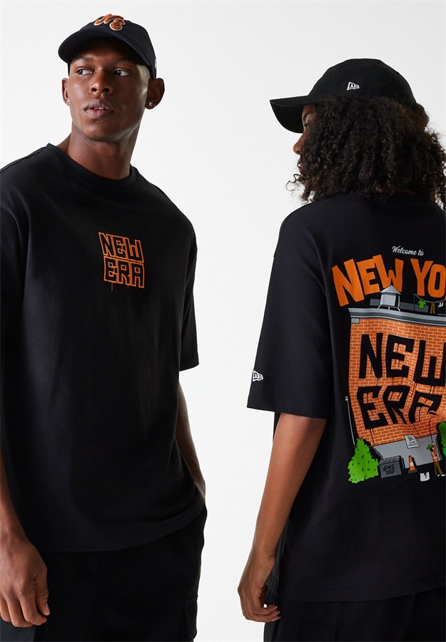 New Era GRAPHIC TEE UNISEX - T-Shirt print - black/schwarz