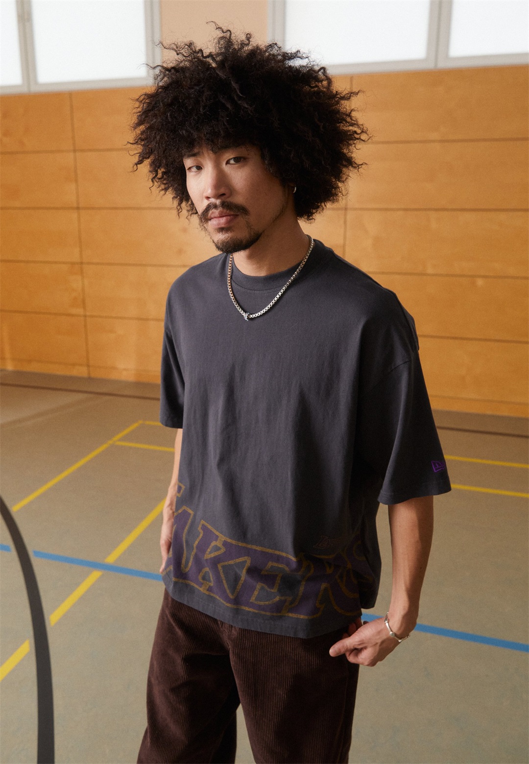 New Era NBA LOS ANGELES LAKERS OVERSIZED T-SHIRT - T-Shirt print - black/schwarz