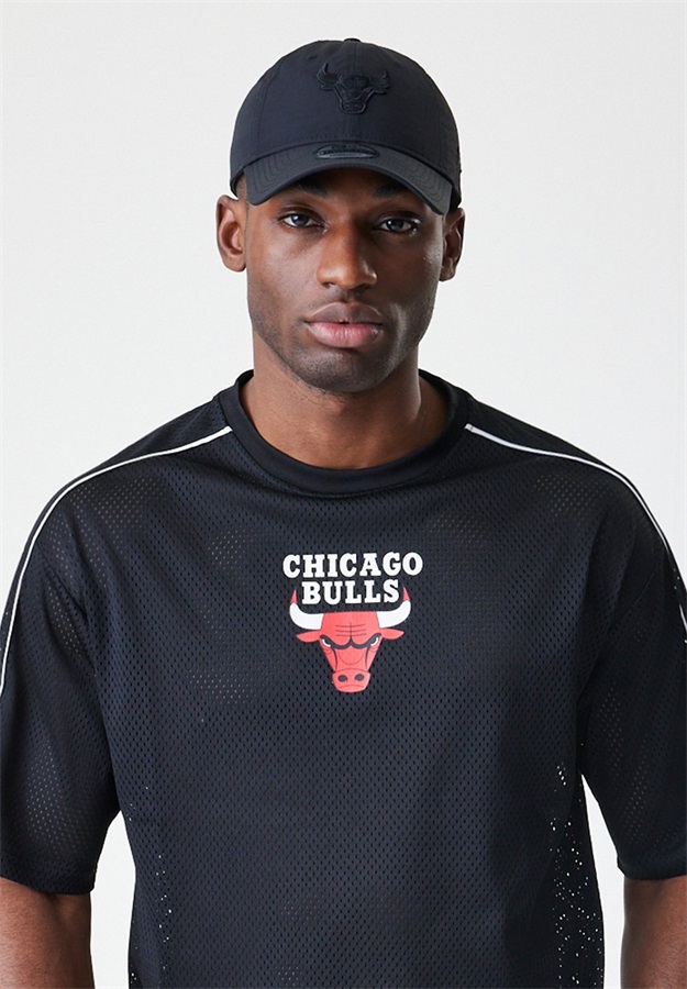 New Era NBA CHICAGO BULLS PIPING TEE - Sport T-Shirt - black/red/schwarz