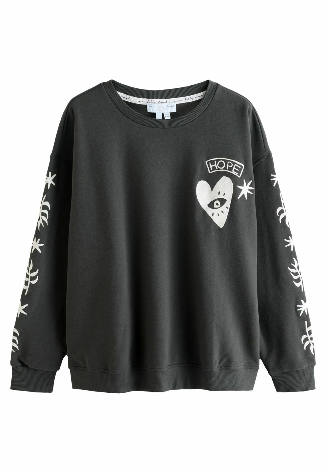 Never Fully Dressed EMBROIDERED - Sweatshirt - charcoal grey/grau