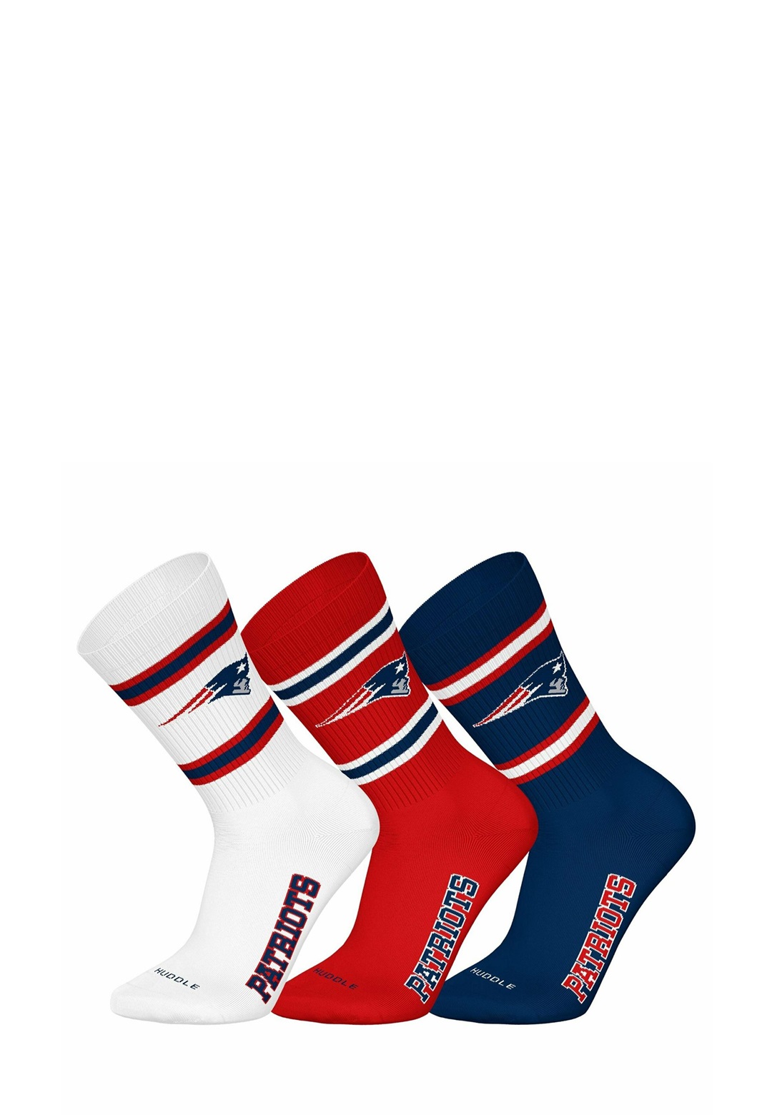 NFL UNISEX 3ER PACK - TEAMS CREW LOGO - Socken - new england patriots/weiß