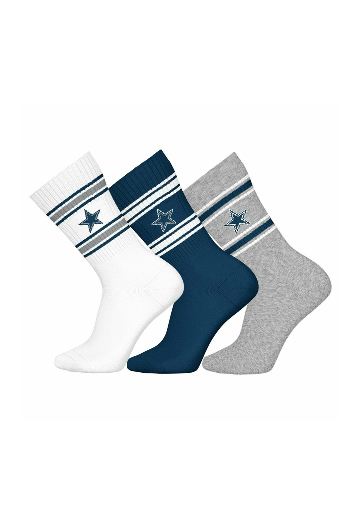 NFL UNISEX 3ER PACK - TEAMS CREW LOGO - Socken - dallas cowboys/grau