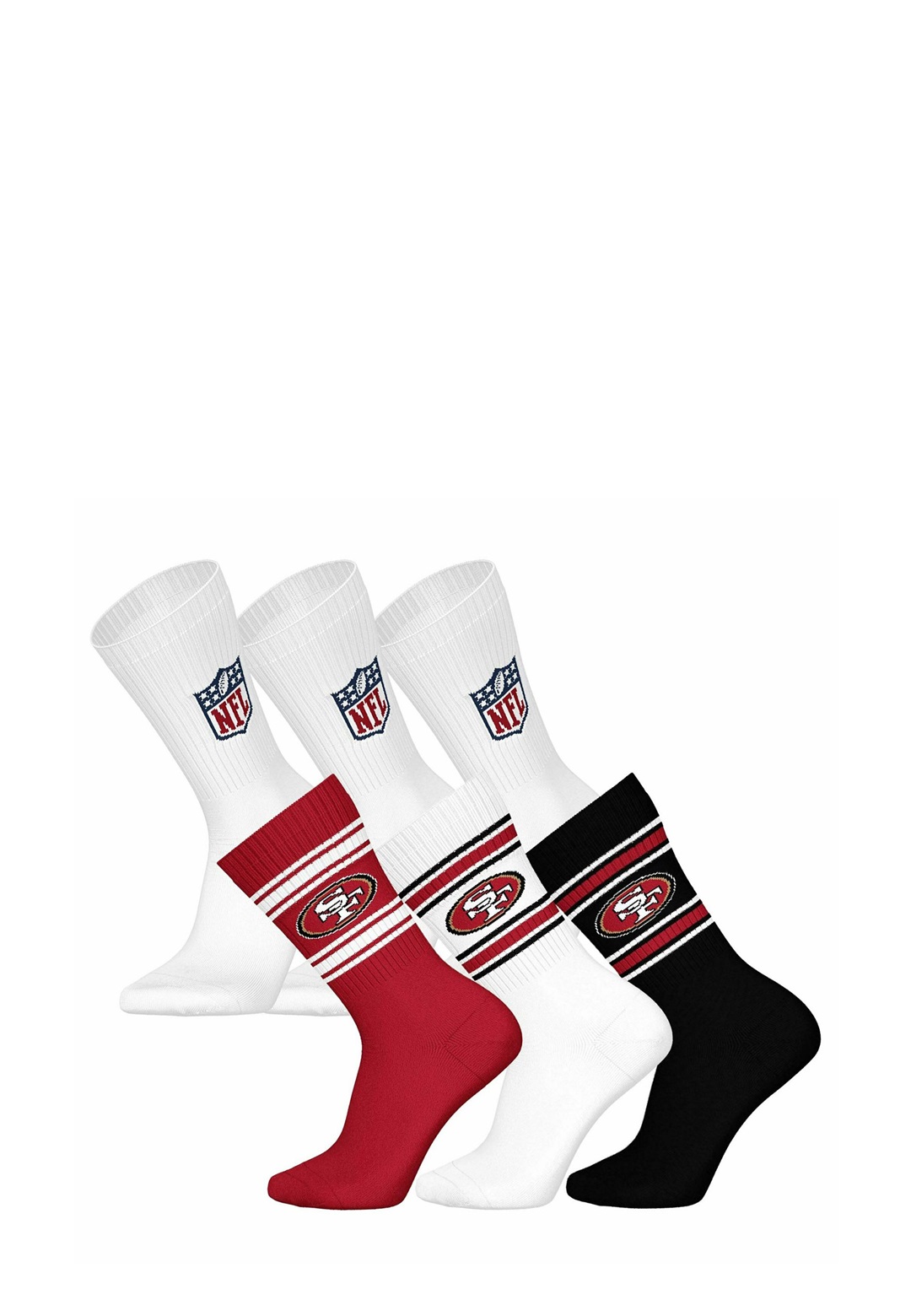 NFL UNISEX 6ER PACK - TEAMS CREW FOOTBALL LOGO - Socken - san francisco ers weiß/rot-metallic