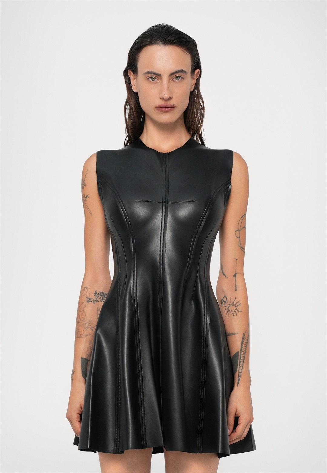 Norma Kamali SLEEVELESS GRACE MINI DRESS - Freizeitkleid - black/schwarz