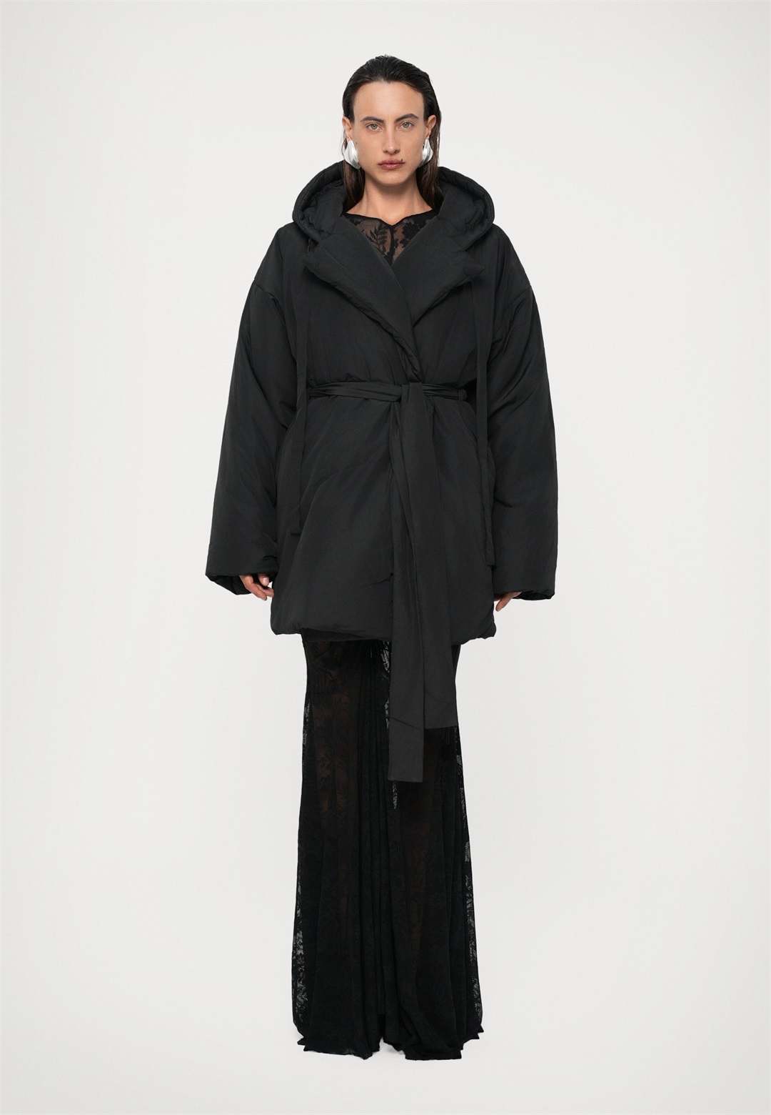 Norma Kamali HOODED SLEEPING BAG COAT - Wintermantel - black/schwarz