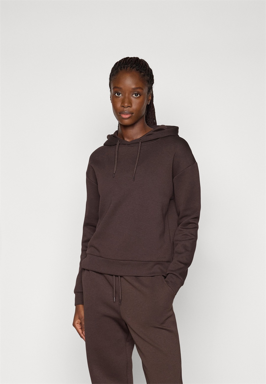 ONLY Play ONPLOUNGE LIFE HOOD - Kapuzenpullover - chocolate torte/dunkelbraun