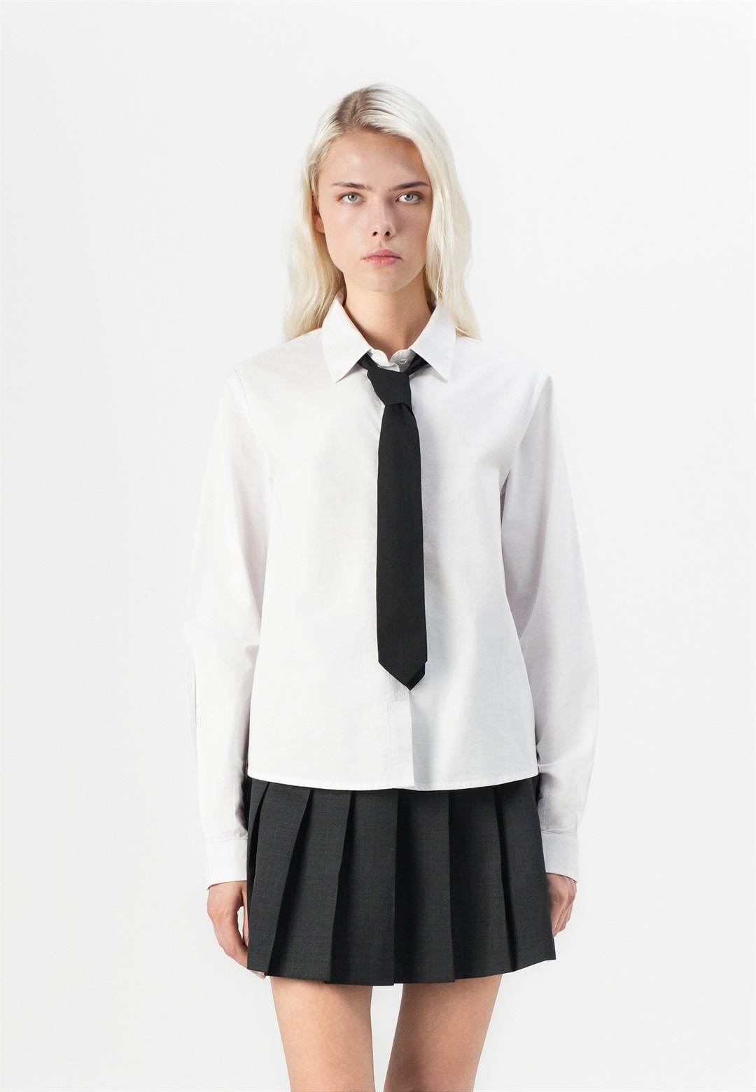 Noisy May NMFREJA TIE - Hemdbluse - bright white/weiß