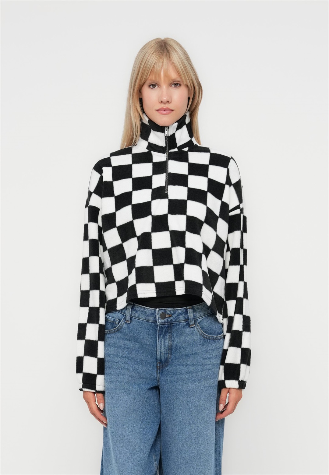 Noisy May NMFLECI ZIPPER - Fleecepullover - black/schwarz