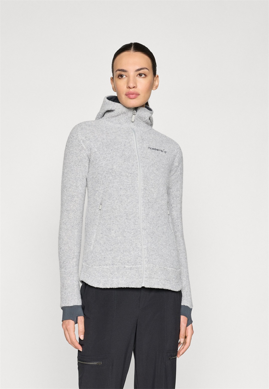 Norrøna FEMUND HOOD - Fleecejacke - drizzle/hellgrau