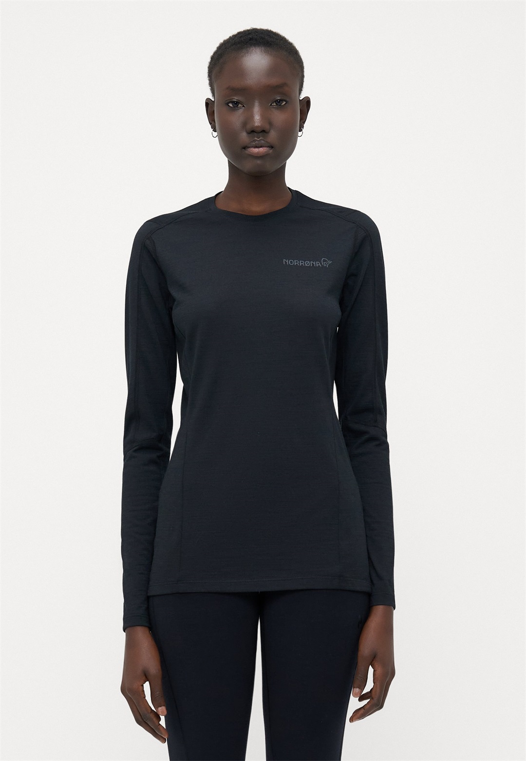 Norrøna FALKETIND EQUALISERULL LONG SLEEVE - Unterhemd/-shirt - caviar black/schwarz