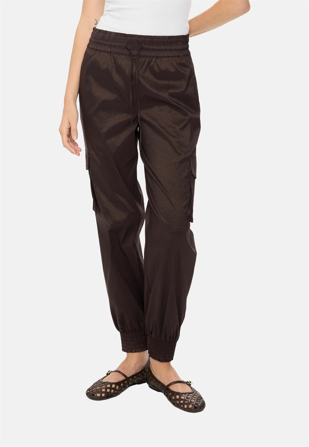 Nümph Cargohose - black coffee/dunkelbraun