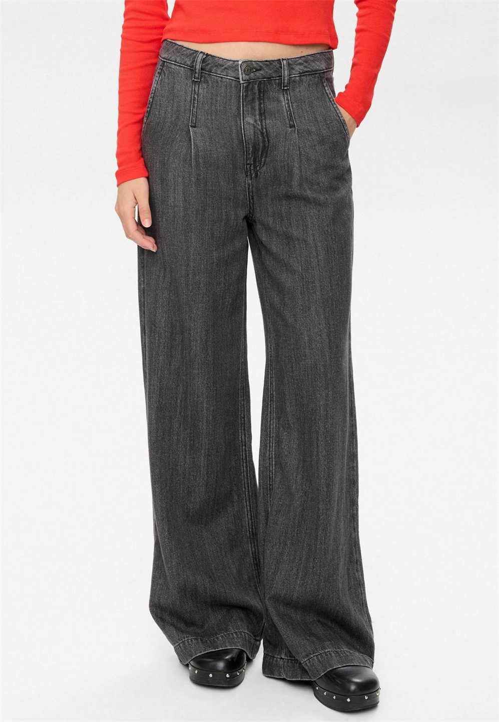 Nümph NUSEOUL LONG - Loose Jeans - medium grey denim/grey denim Nümph NUSEOUL LONG - Loose Jeans - medium grey denim/grey denim