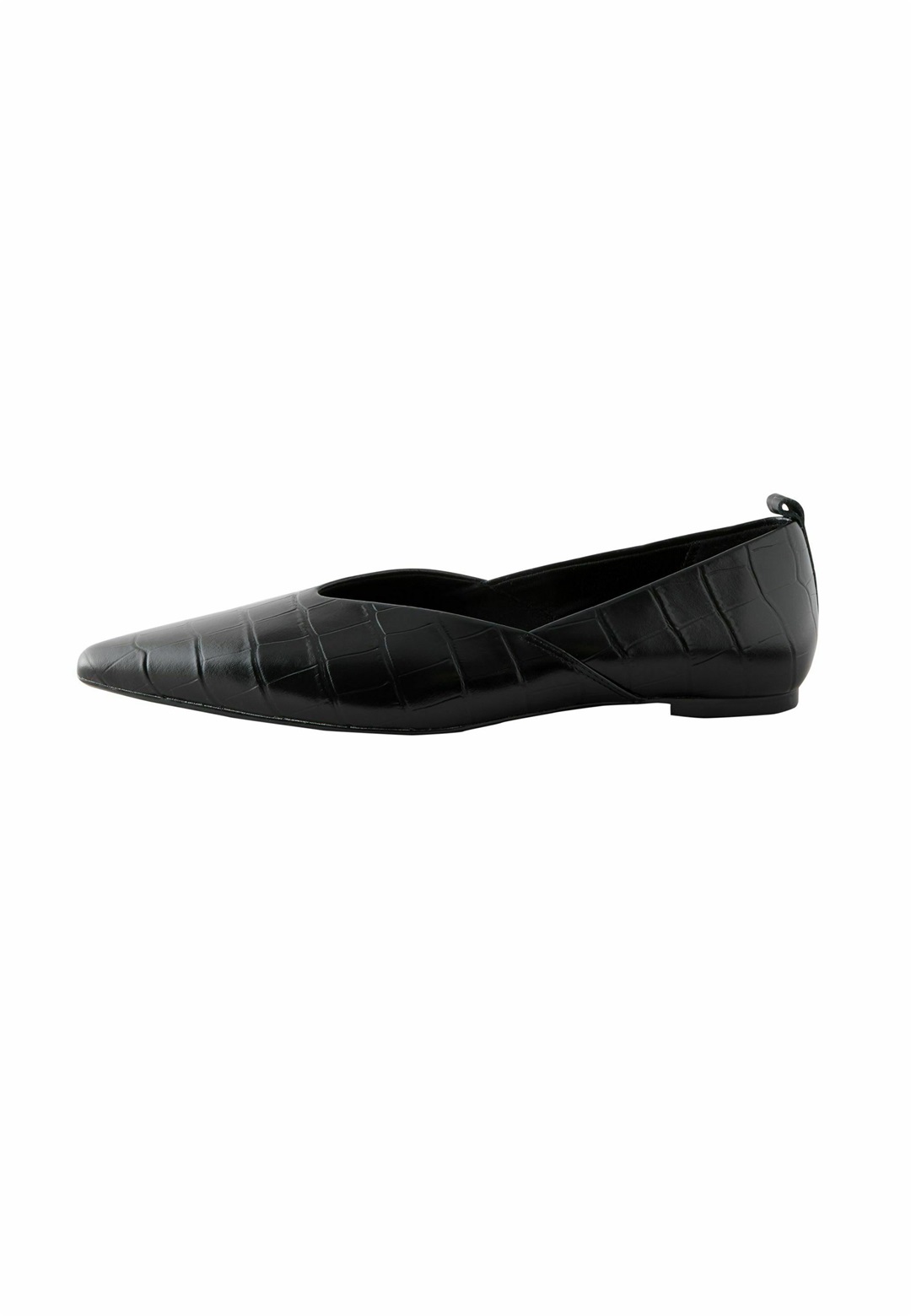 Next REGULAR FIT POINTED TOE - Klassischer Ballerina - black croc effect/schwarz