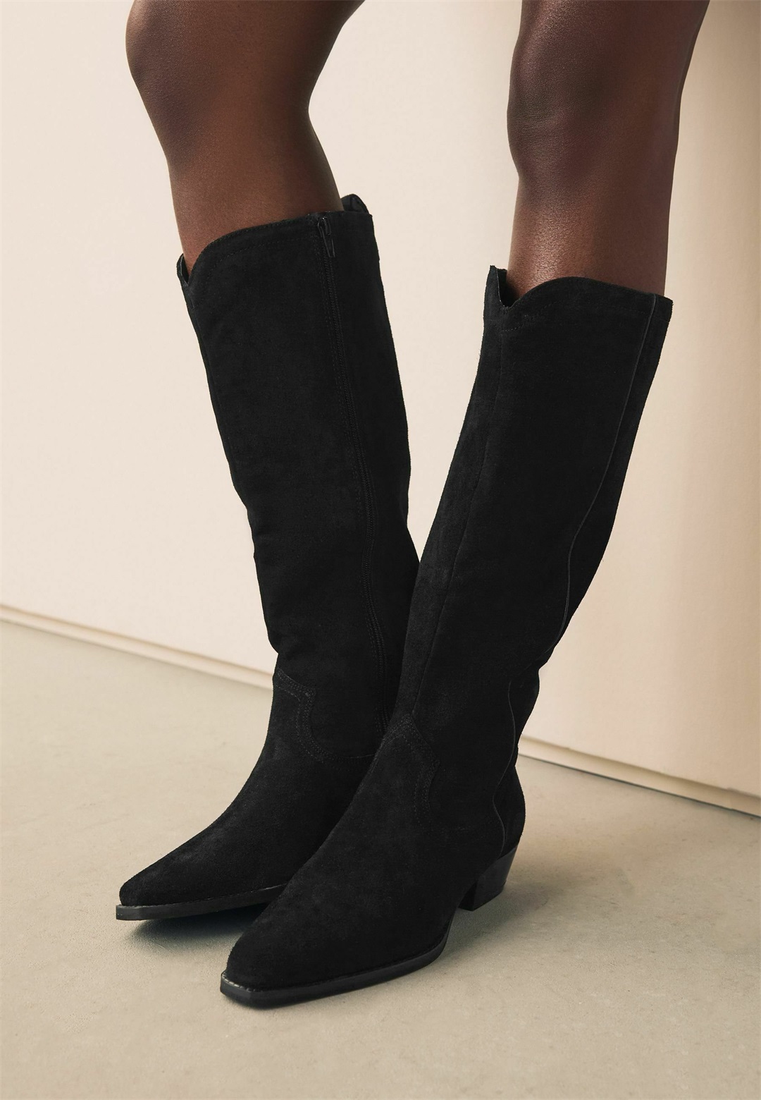 Next Cowboy-/Bikerboot - black suede leather mix/schwarz