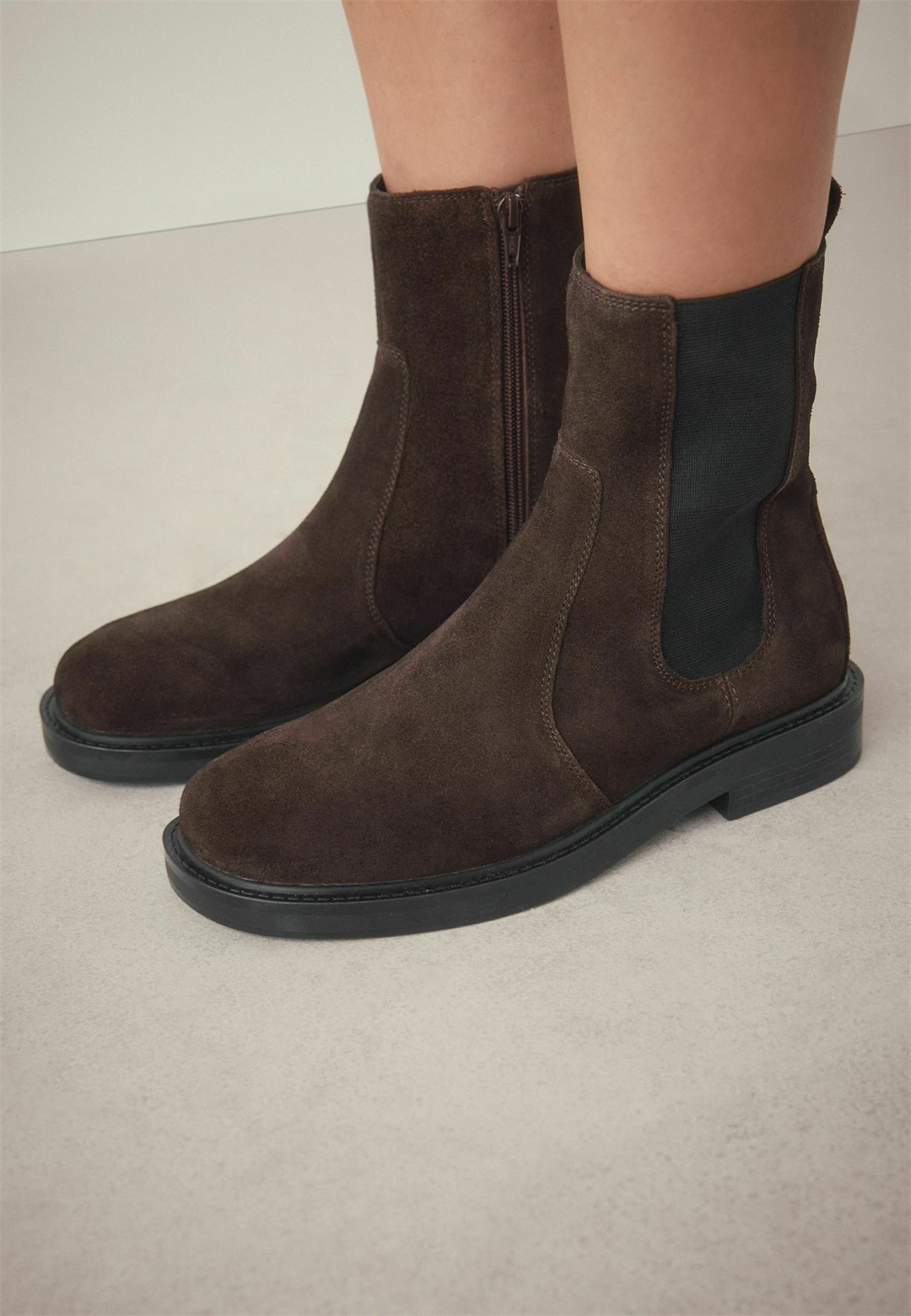 Next Stiefelette - chocolate brown suede/braun