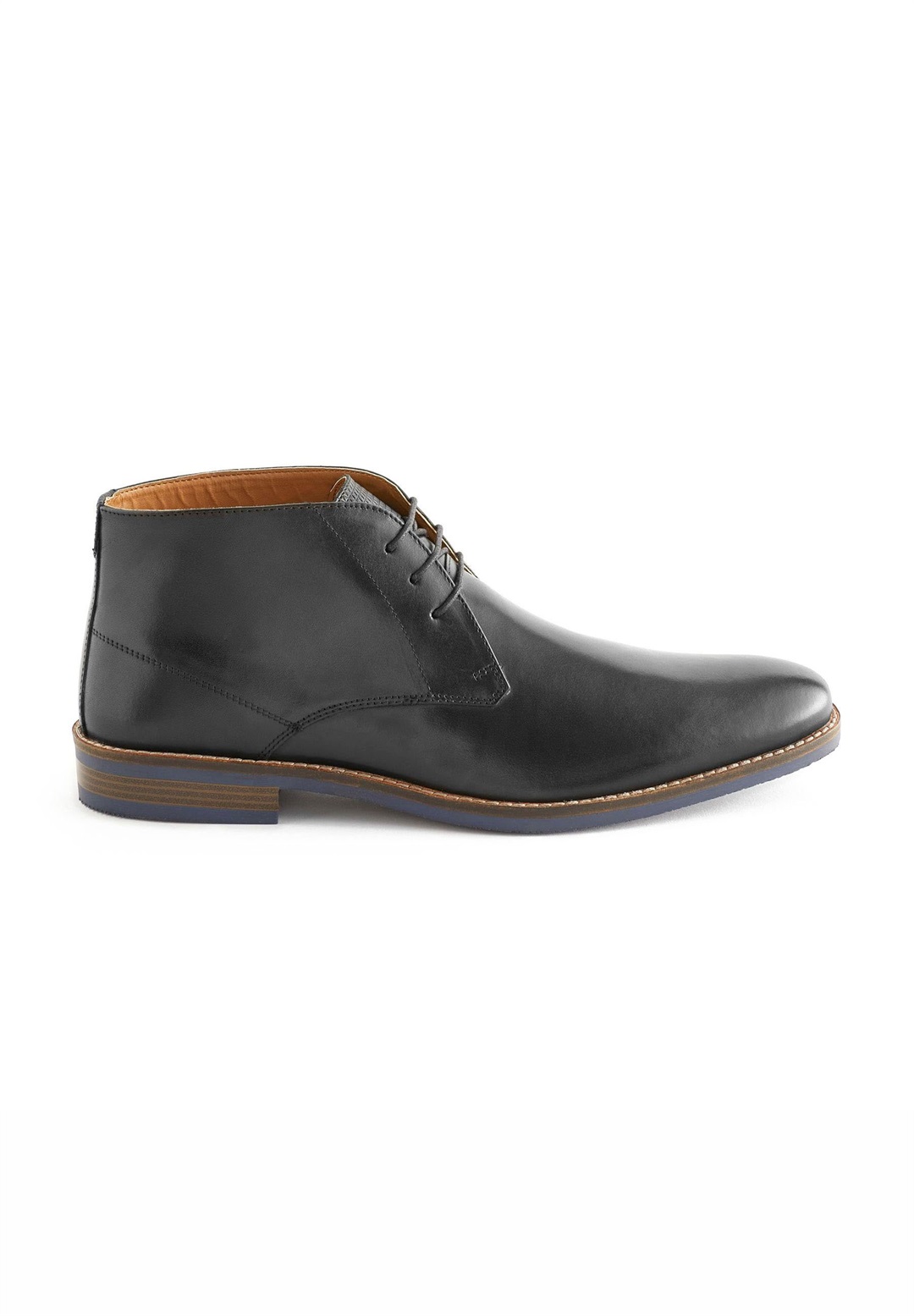 Next LEATHER CHUKKA BOOTS - Schnürstiefelette - black/schwarz