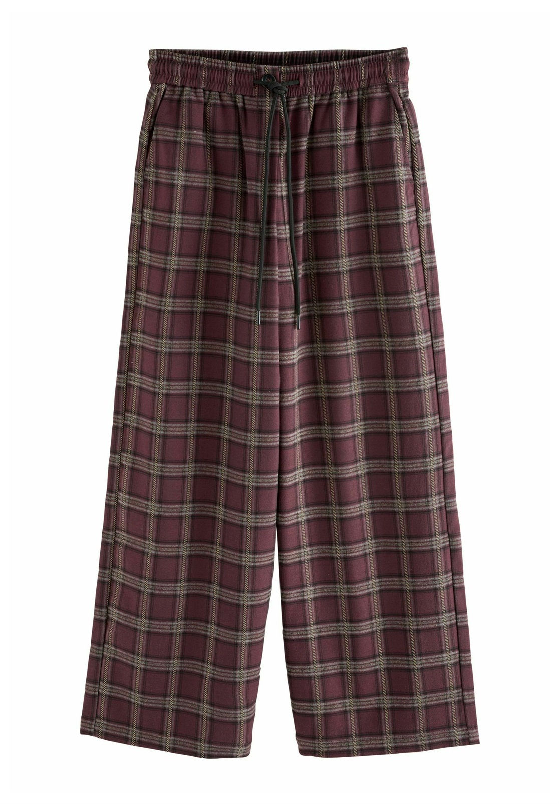 Next PULL ON WIDE LEG CHECK - Stoffhose - burgundy red/rot