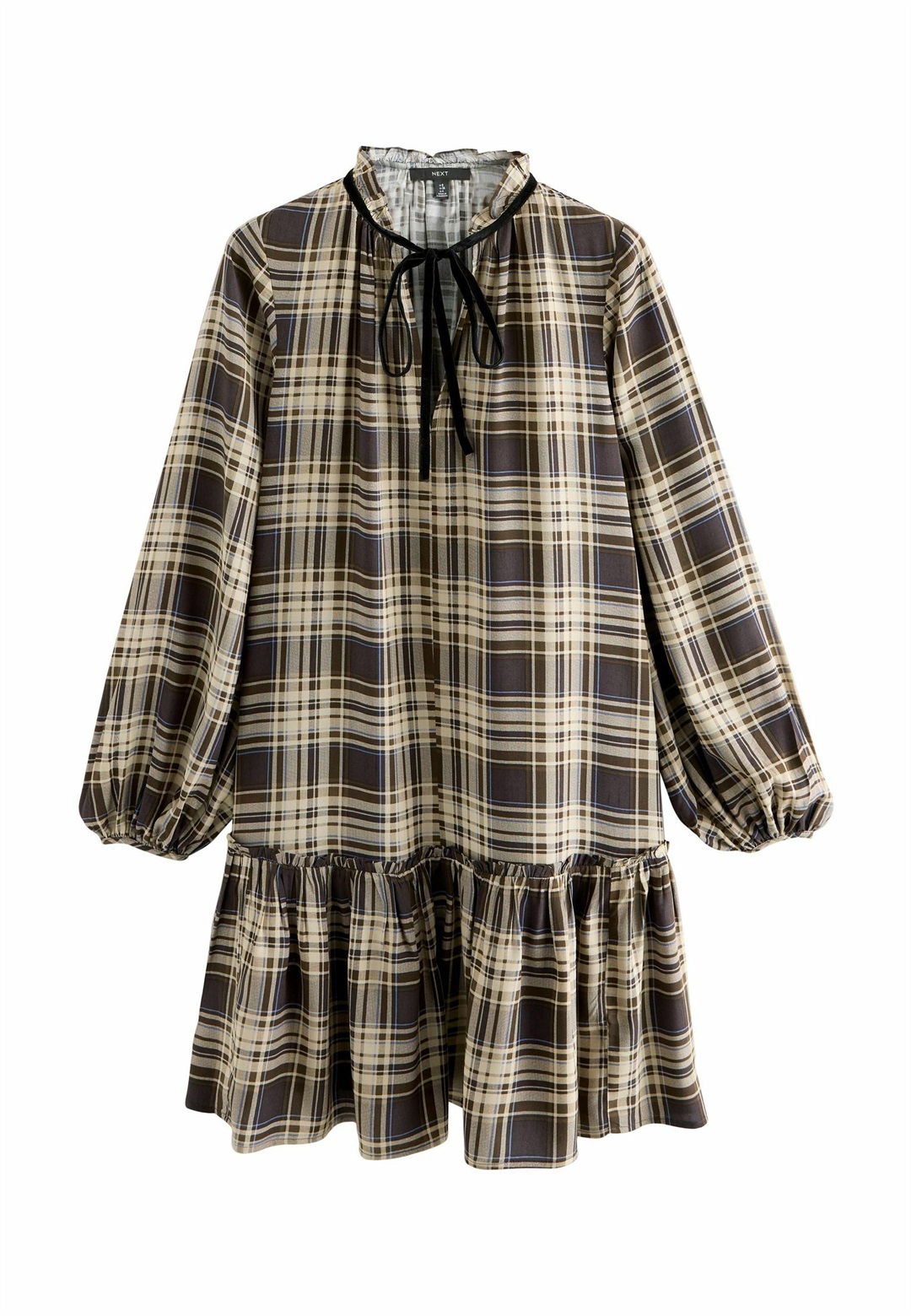 Next PETITE FIT LONG SLEEVE - Freizeitkleid - brown check/braun